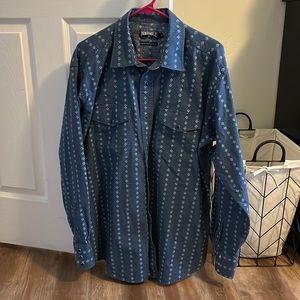 Men’s panhandle slim XL southwestern print blue pearlsnap